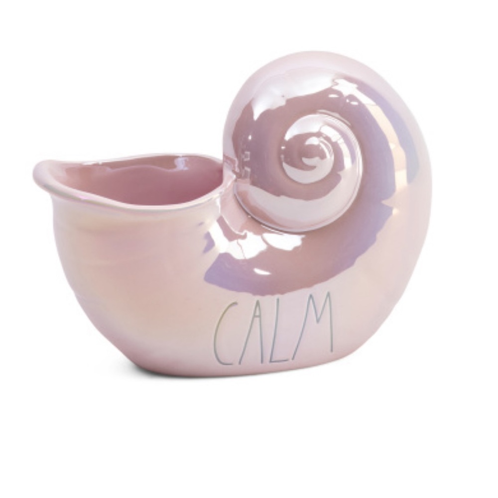 🩷🐚RAE DUNN 6×8 Calm Pearly Pink Lustrous Ceramic Shell